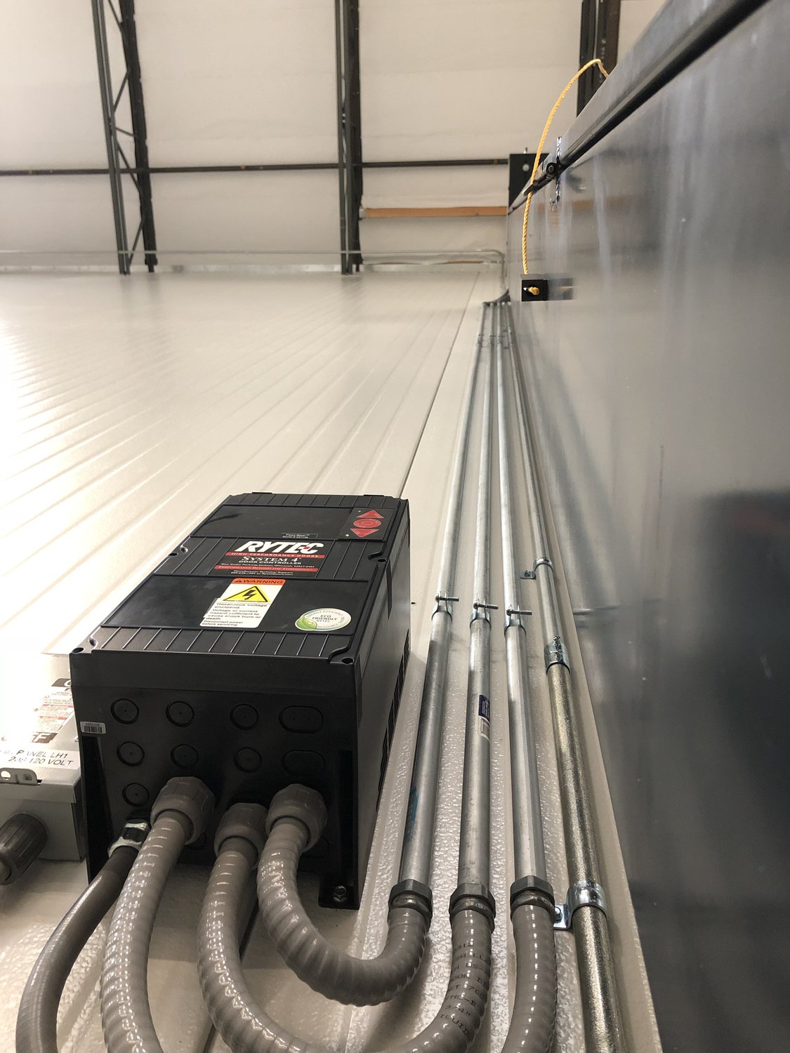 High-speed industrial door equipment inside a facility